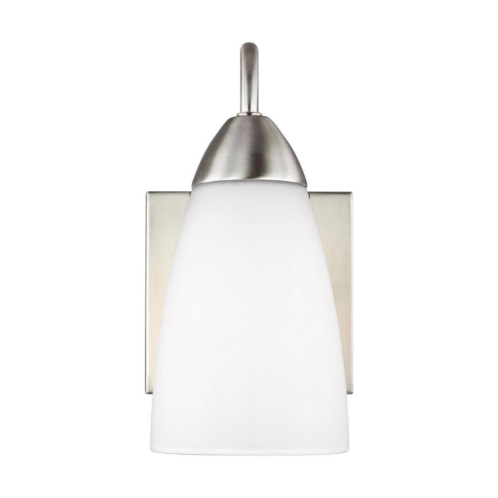 Seville Modernist Brushed Nickel Teardrop Outdoor Wall Sconce