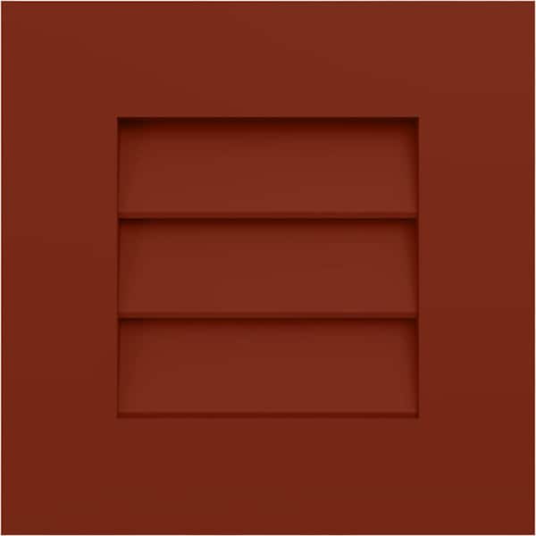 Ekena Millwork 12-in W x 12-in H True Fit PVC Louver Shutters Sample, Pepper Red