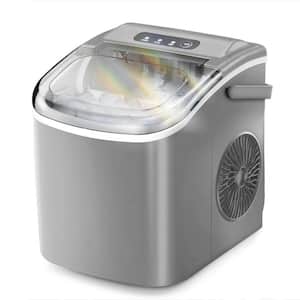 8.7 in. W 26 lbs. Per Day Bullet Ice Portable Counter Top Ice Maker in Grey