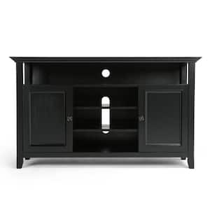 Amherst Solid Wood 54 in. Wide Transitional TV Media Stand in Black for TVs Upto 60 in.