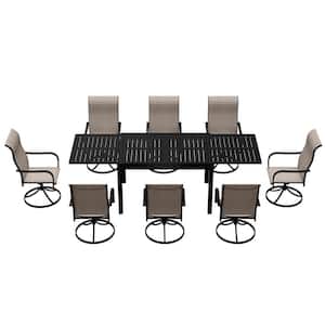 9-Piece Aluminum Outdoor Dining Set with Extendable Table