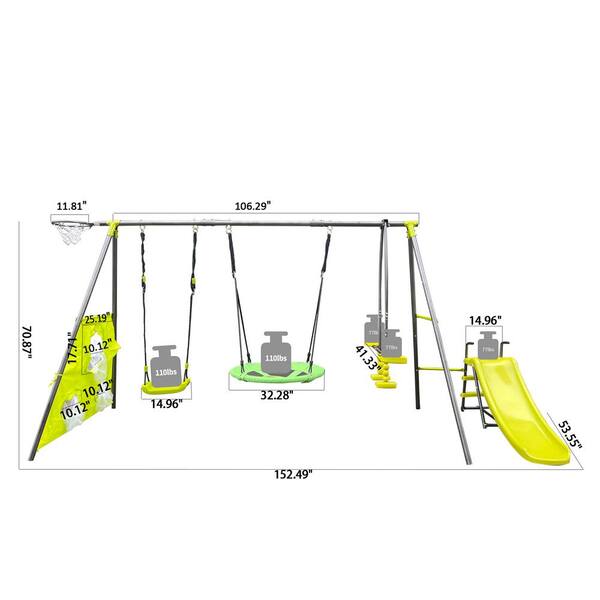 GETAWAY SwingStep（ゲッタウェイ） Lifetime Climb and Slide Swing Set Playset - Earthtone (91142)