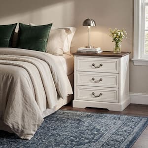 Costway 2-Drawer White Chest of Drawers 12 in. D x 24 in. W x 16