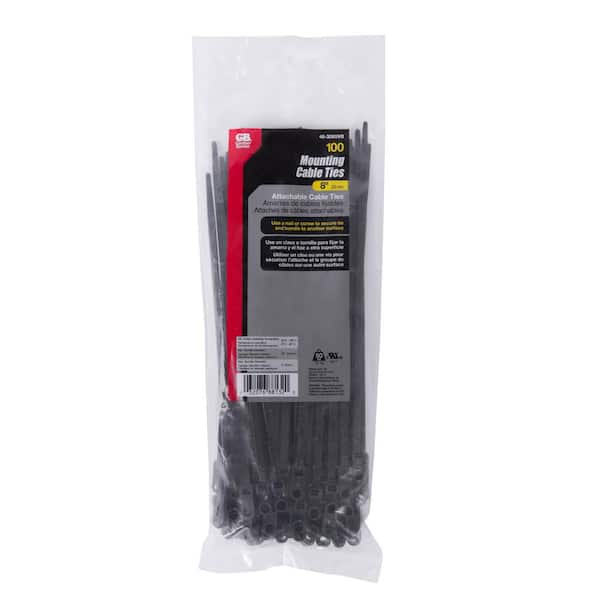 Morris 20336 UV Mounting Nylon Cable Tie with 50-Pound Tensile Strength 8-Inch Length Black 100-Pack Morris Products 