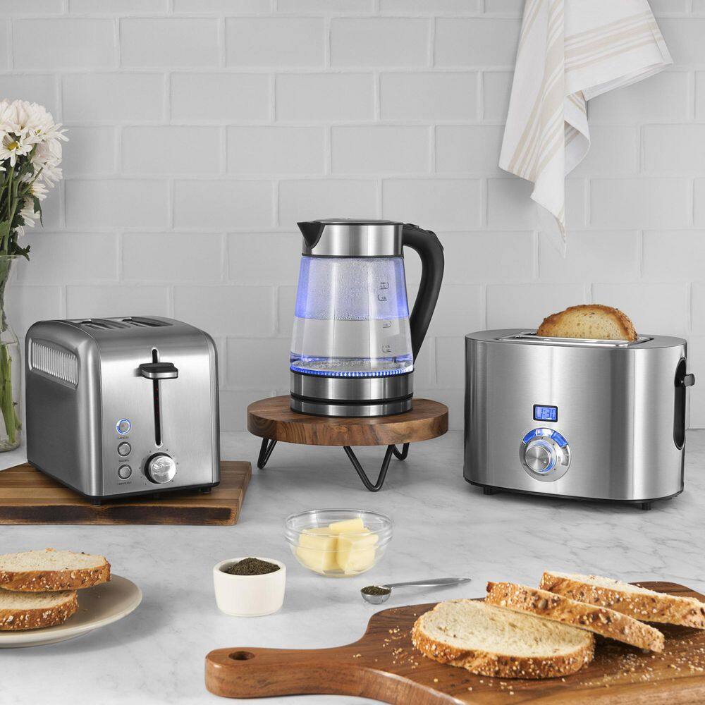 Kalorik 1.7L Stainless Steel and Glass Rapid Boil Electric Kettle
