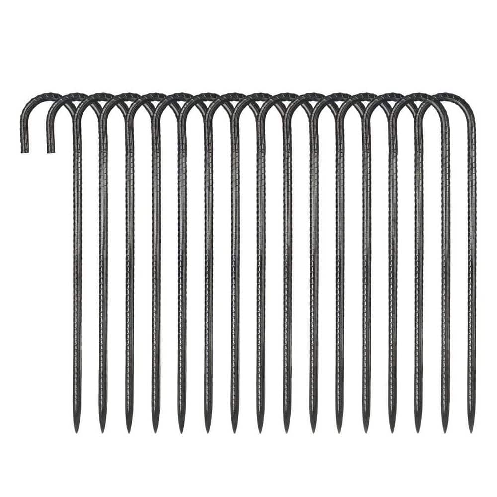 16-Pack 0.4 in. x 1.3 ft. J-Shape Rebar Stakes with Chisel Point End, Ground Anchors for Gardening Support price history on PriceWatchPro