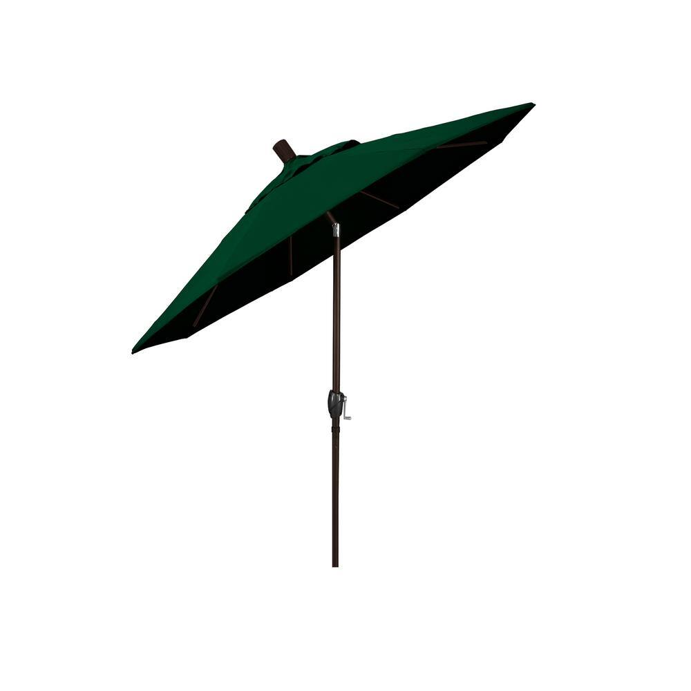 6' Forest Green Aluminum Market Umbrella with Crank Lift