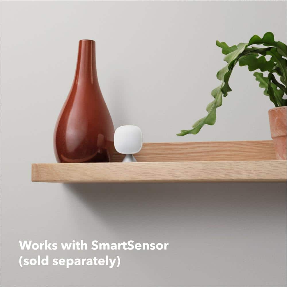 Black Square Smart Touchscreen Thermostat with WiFi and Voice Control