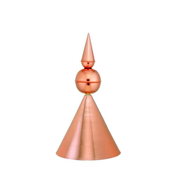 Good Directions Avalon Finial with Round Finial Cap in Polished Copper