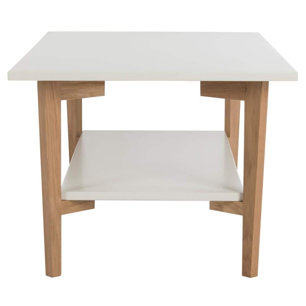 Caraway 47" White and Oak Rectangular Coffee Table