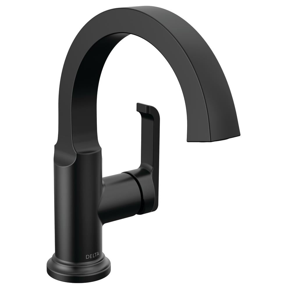 Delta Tetra Single-Handle Single Hole Bathroom Faucet Drain Kit Included in Matte Black -  588SH-BL-DST
