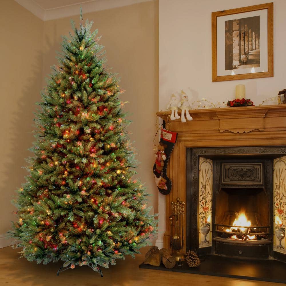 7.5' Green Fir Artificial Christmas Tree with Multicolor Lights