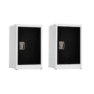 24 in. H Single Tier Steel Storage Locker Cabinet in Black (2-Pack)