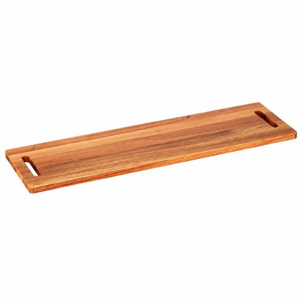 10 in. W 32 in Long Charcuterie Board with Built-In Side Handles - Acacia Wood Serving Platter for Cheese & Meats