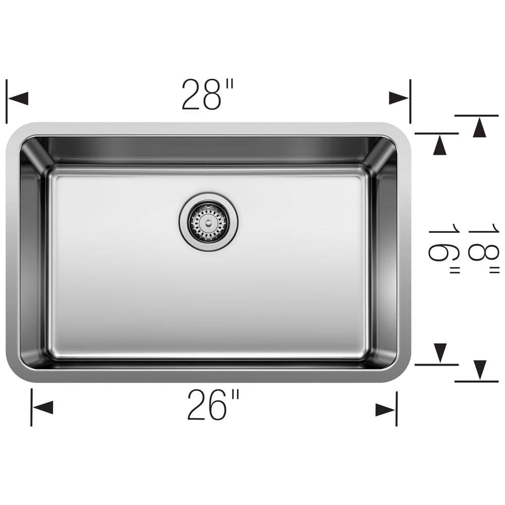 Formera 28" Satin Polished Stainless Steel Single Bowl Sink