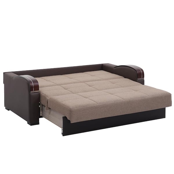 Ottomanson Daydream Pull-Out Sofa Convertible 74 in. Brown