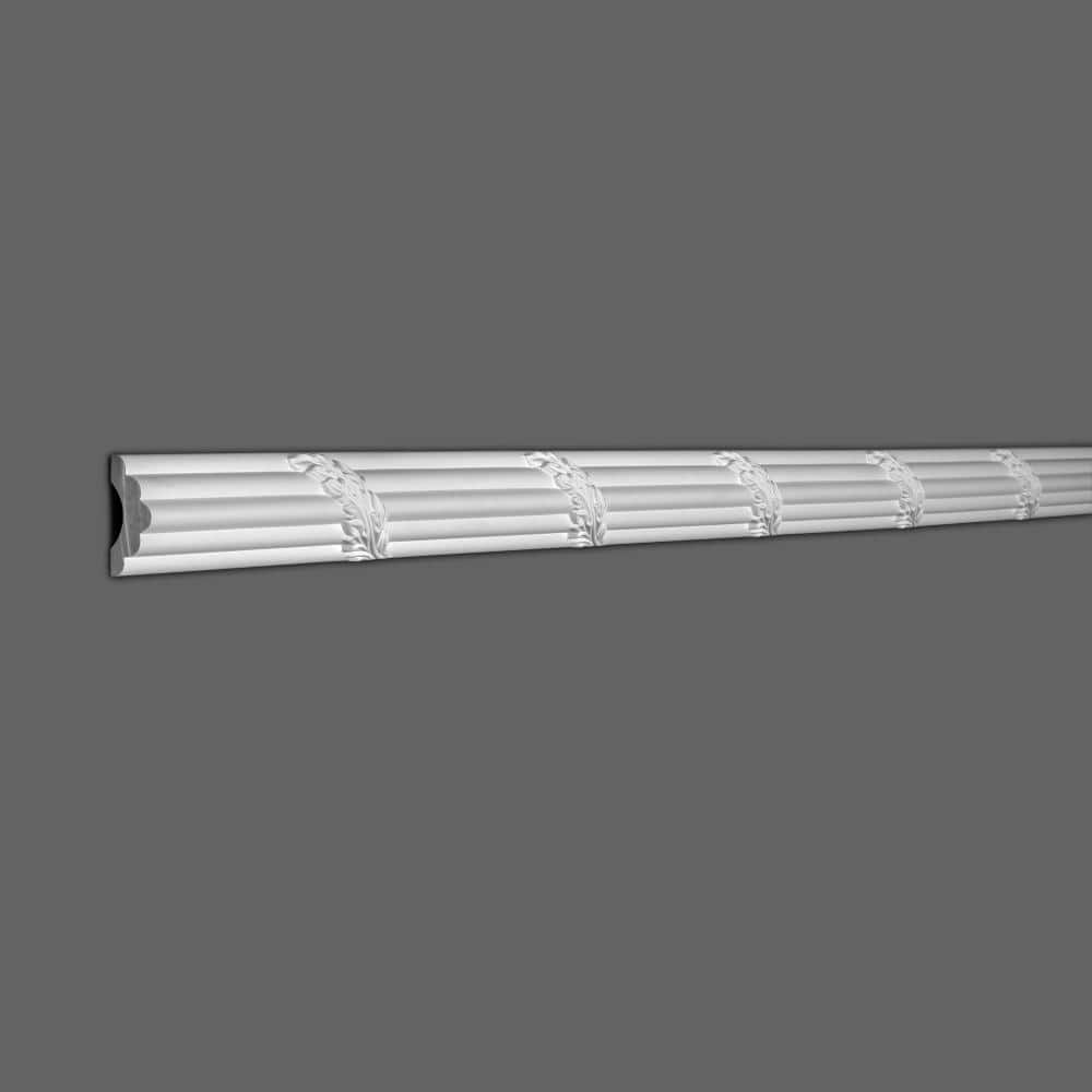 6-inch White Polyurethane Floral Panel Moulding Sample