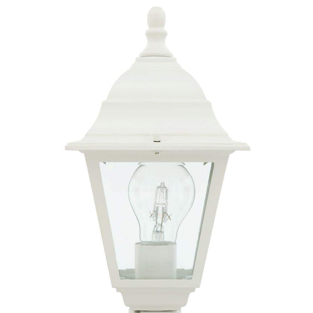 Briton Classic White Metal Outdoor Post Lantern - 14" Height