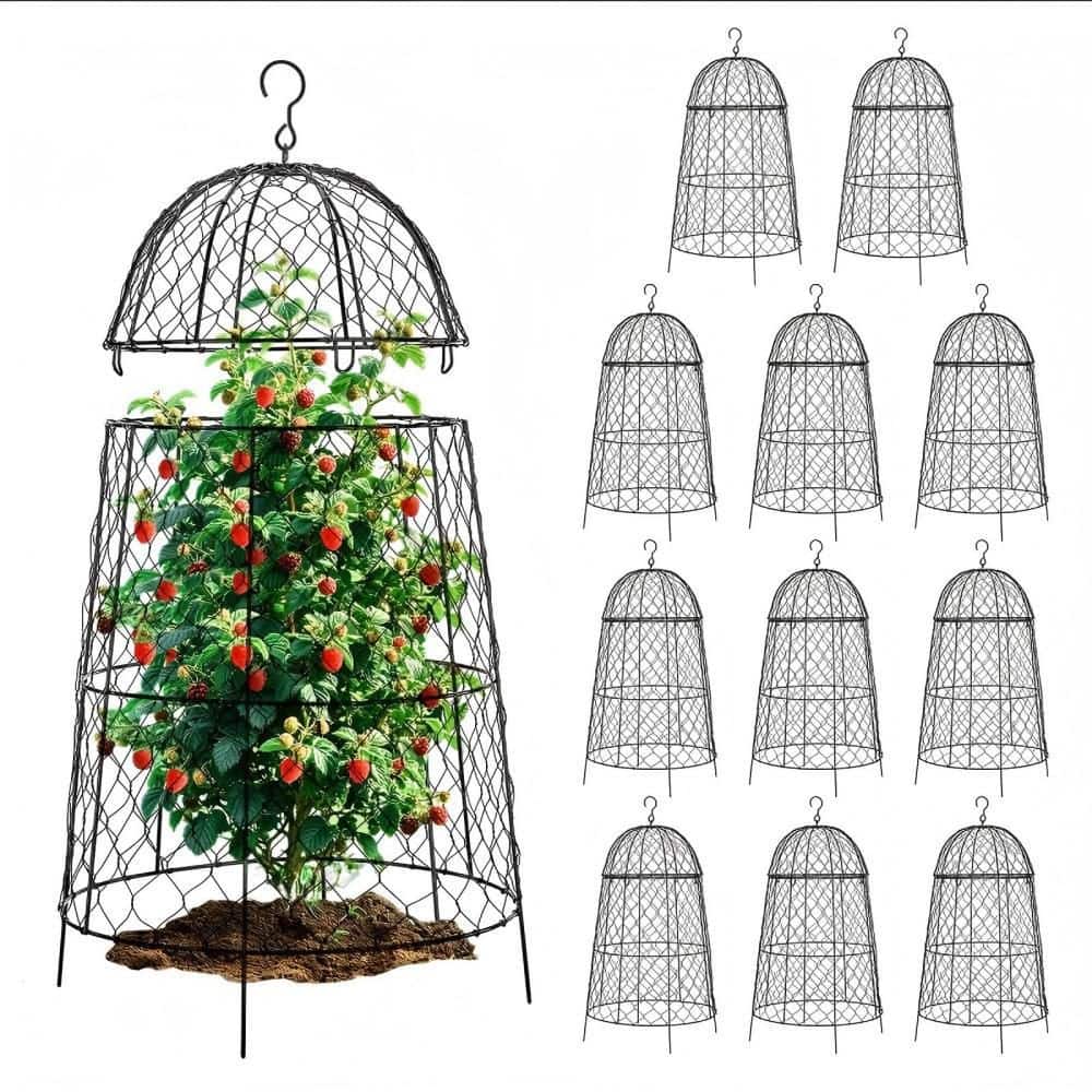 12-Piece 19.7 in. Metal Split Design and Anti-rust Coated Chicken Wire Cloche, Large Size Plant Cages for Outdoor Plants price history on PriceWatchPro