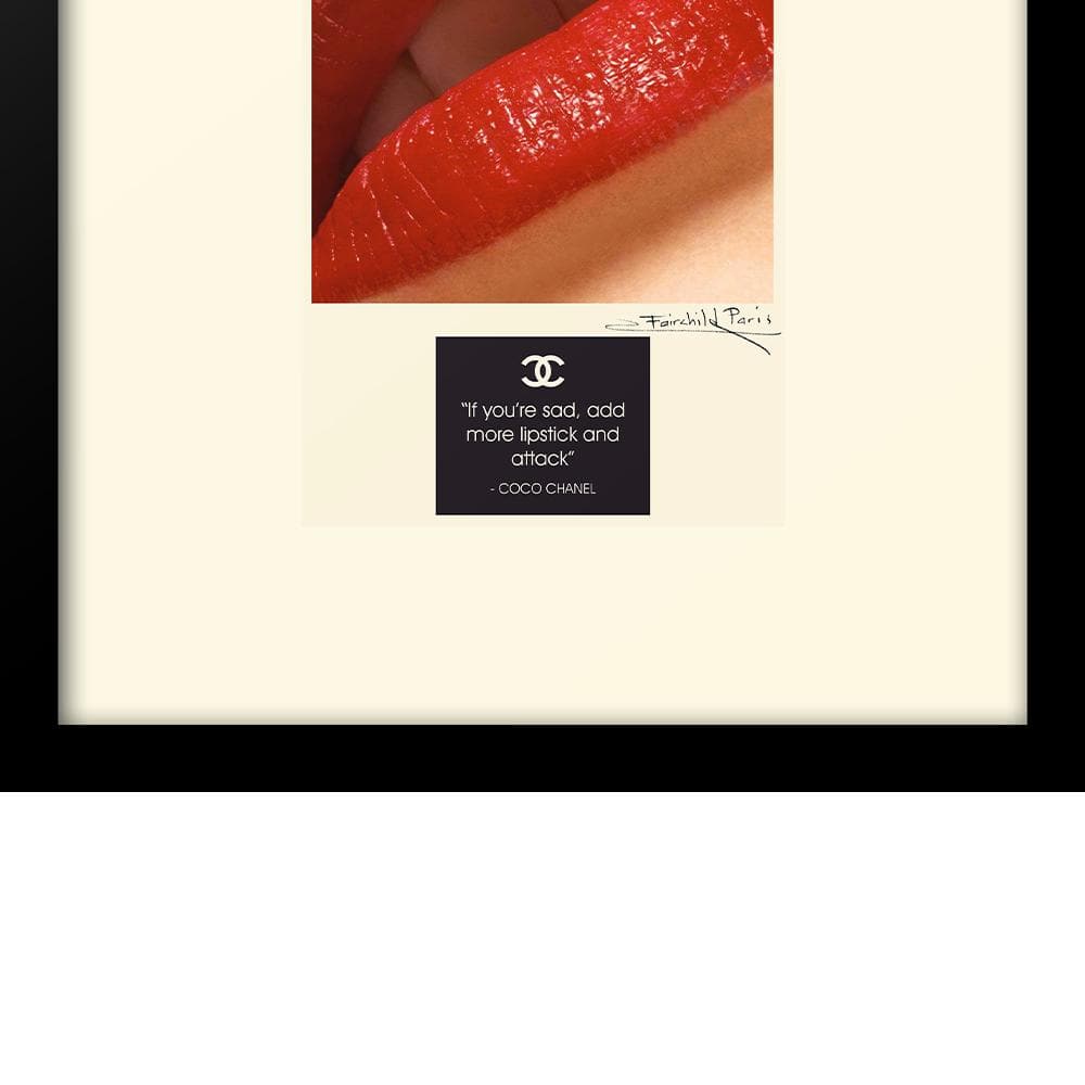 Fairchild Paris Red Lips Graphic Print with Black Frame