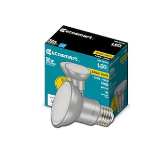 50-Watt Equivalent PAR20 Dimmable Adjustable Beam Angle LED Light Bulb Bright White (2-Pack)