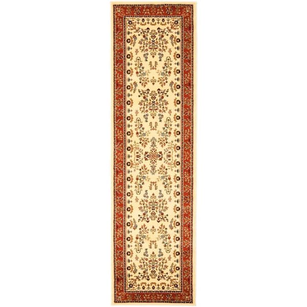 SAFAVIEH Lyndhurst Ivory/Rust 2 ft. x 22 ft. Border Runner Rug