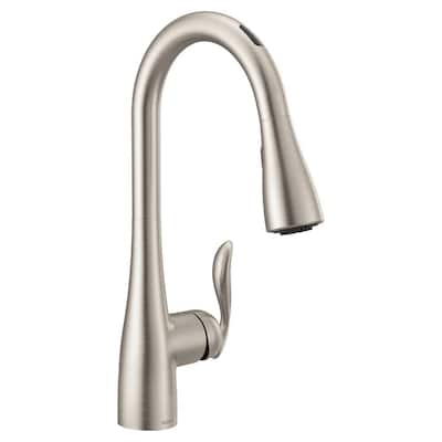 Arbor Single-Handle Smart Touchless Pull Down Sprayer Kitchen Faucet with Voice Control and Power Boost in Stainless