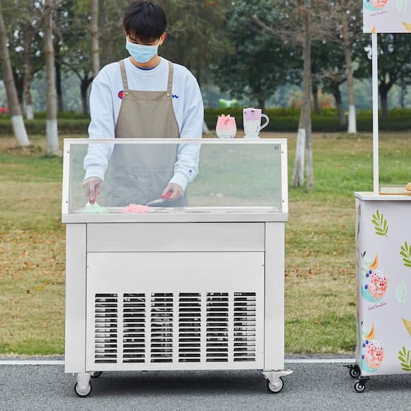 VEVOR Fried Ice Cream Roll Machine 2Pcs 13.8 x 13.8in. Square Stir 