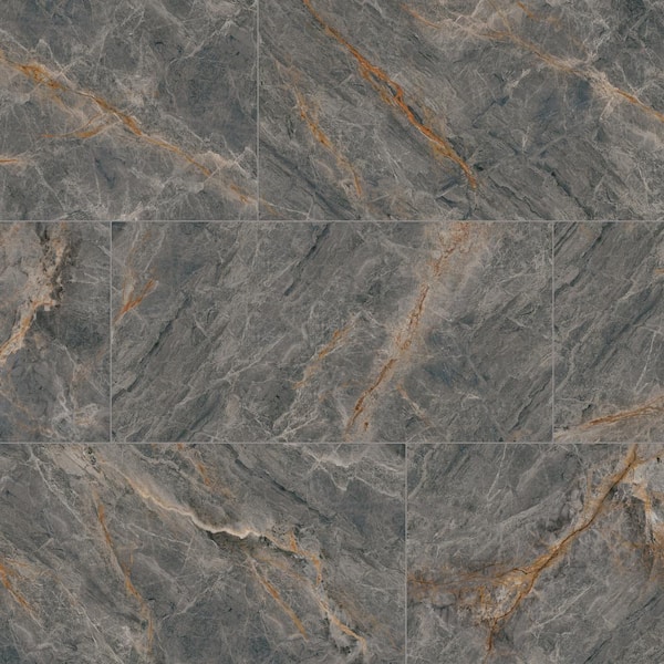 Shoregaze Sapphire 24 in. x 48 in. Polished Porcelain Marble Look Floor and Wall Tile (15.5 sq. ft./case)