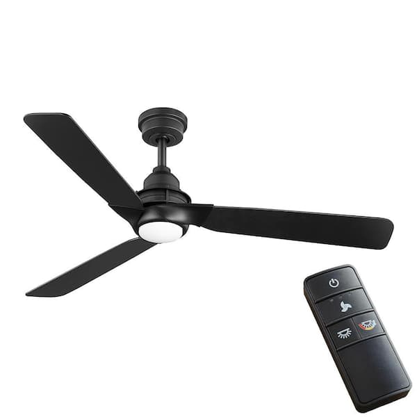 Home Decorators Collection Ester 54 in. White Color Changing Integrated LED Indoor/Outdoor Black Ceiling Fan with Light Kit and Remote Control