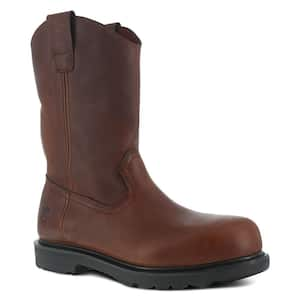 Men's Hauler 11 in. Wellington Work Boot - Composite Toe - Brown Size 7(W)