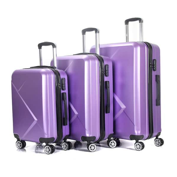 purple hard shell luggage sets