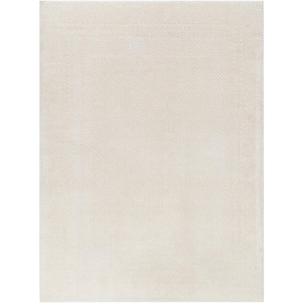 Freud Cream 7 ft. x 9 ft. Border Indoor Area Rug