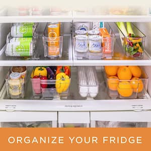 Clear Plastic Storage Bins for Fridge and Pantry Stackable Organizer Set (8-Pack)