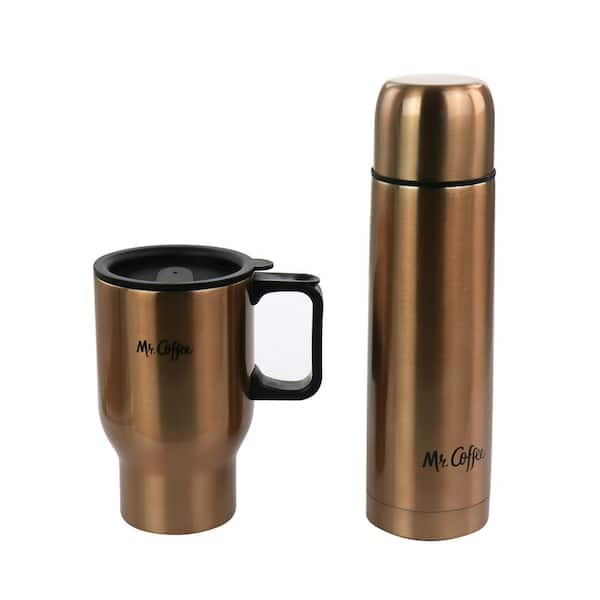 Mr. Coffee 2-Piece Thermal Bottle and Travel Mug in Copper 985116552M - The  Home Depot