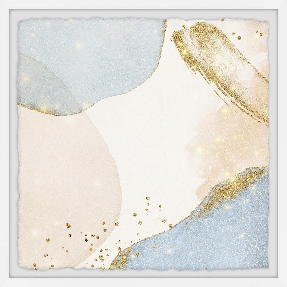 Stream of Gold by Marmont Hill Framed Abstract Art Print 18 in. x 18 in. . 
