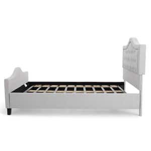 Light Gray Fully Upholstered Queen Bed Set