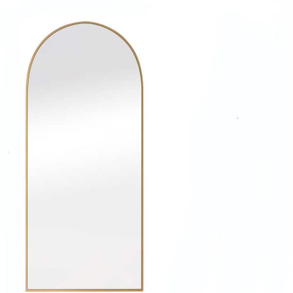 Unbranded 24 in. W x 71 in. H Arch Wooden Framed Gold Mirror Modern Design Standing Floor Mirror for Living Room