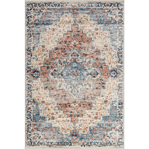 Dallas Vintage Medallion Rust 3 ft. x 5 ft. Indoor Area Rug