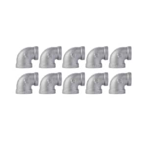 1/2 in. x 3/8 in. Black Iron Reducing 90 Degree FPT x FPT Elbow Fitting (10-Pack)
