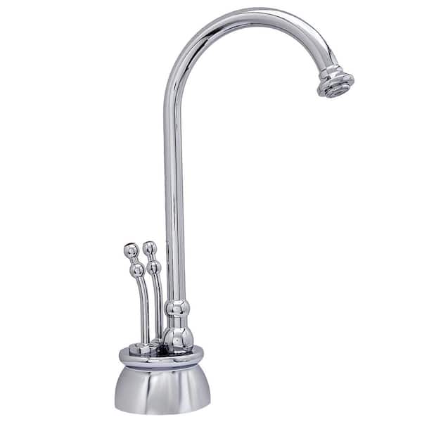 Westbrass 10 in. Docalorah 2-Handle Hot and Cold Water Dispenser Faucet (Tank sold separately), Polished Chrome