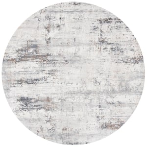 Amelia Ivory/Gray 7 ft. x 7 ft. Abstract Round Area Rug