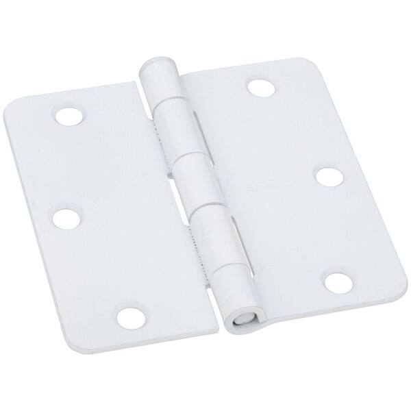 Stanley-National Hardware 3 1/2 in. x 3 1/2 in. White Powder Coat Door Hinge