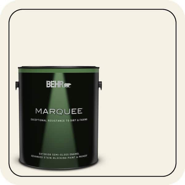 BEHR MARQUEE 1 gal. #BXC-01 Resort White Semi-Gloss Enamel Exterior Paint & Primer