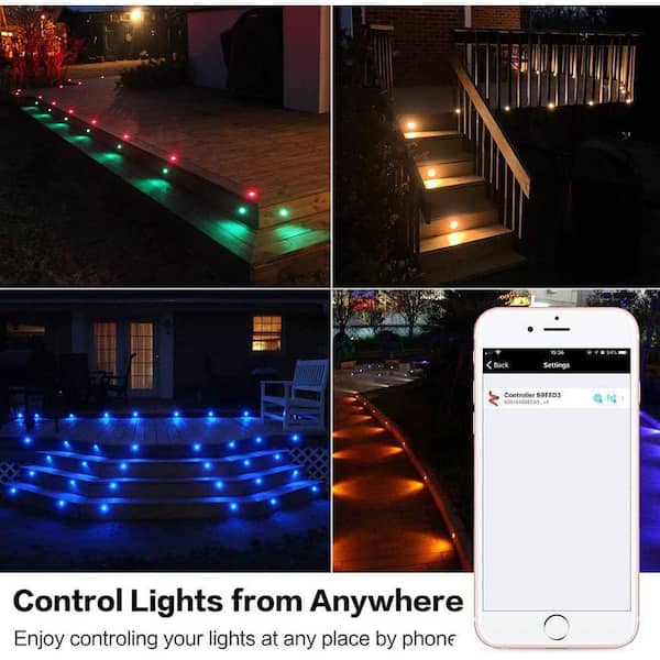 10-Pack 1.77 in. Smart Wi-Fi LED Deck Lights RGBW Low Voltage