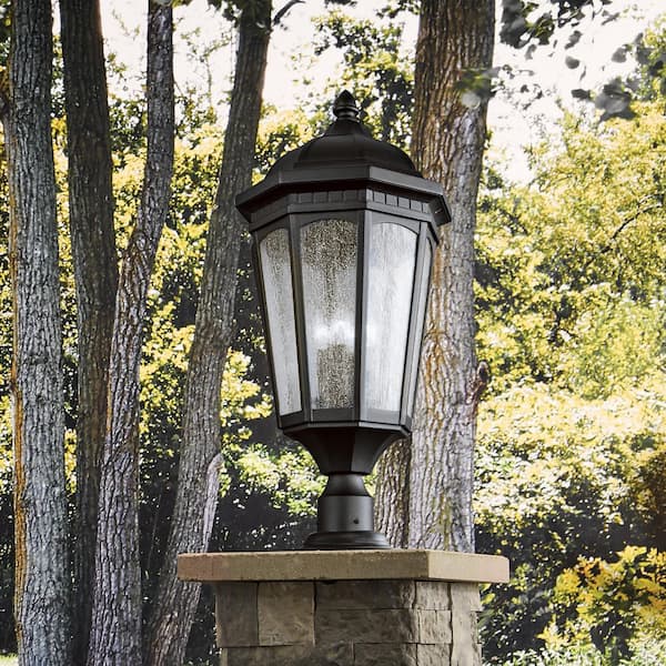 KICHLER Courtyard 3-Light Textured Black Aluminum Hardwired