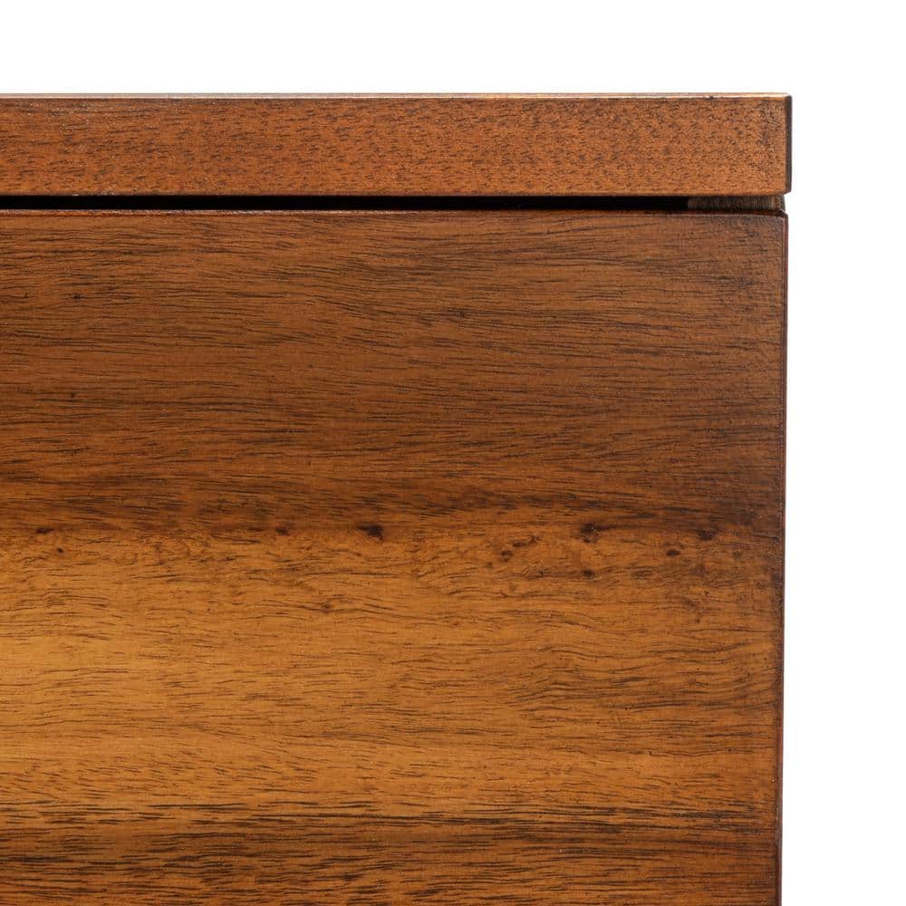 Marquise Brown Mahogany and Black Metal Console Table with Storage