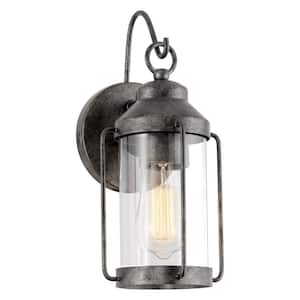 Larsen 60-Watt 1-Light Dark Slate Iron Farmhouse Wall Sconce, No Bulb Included