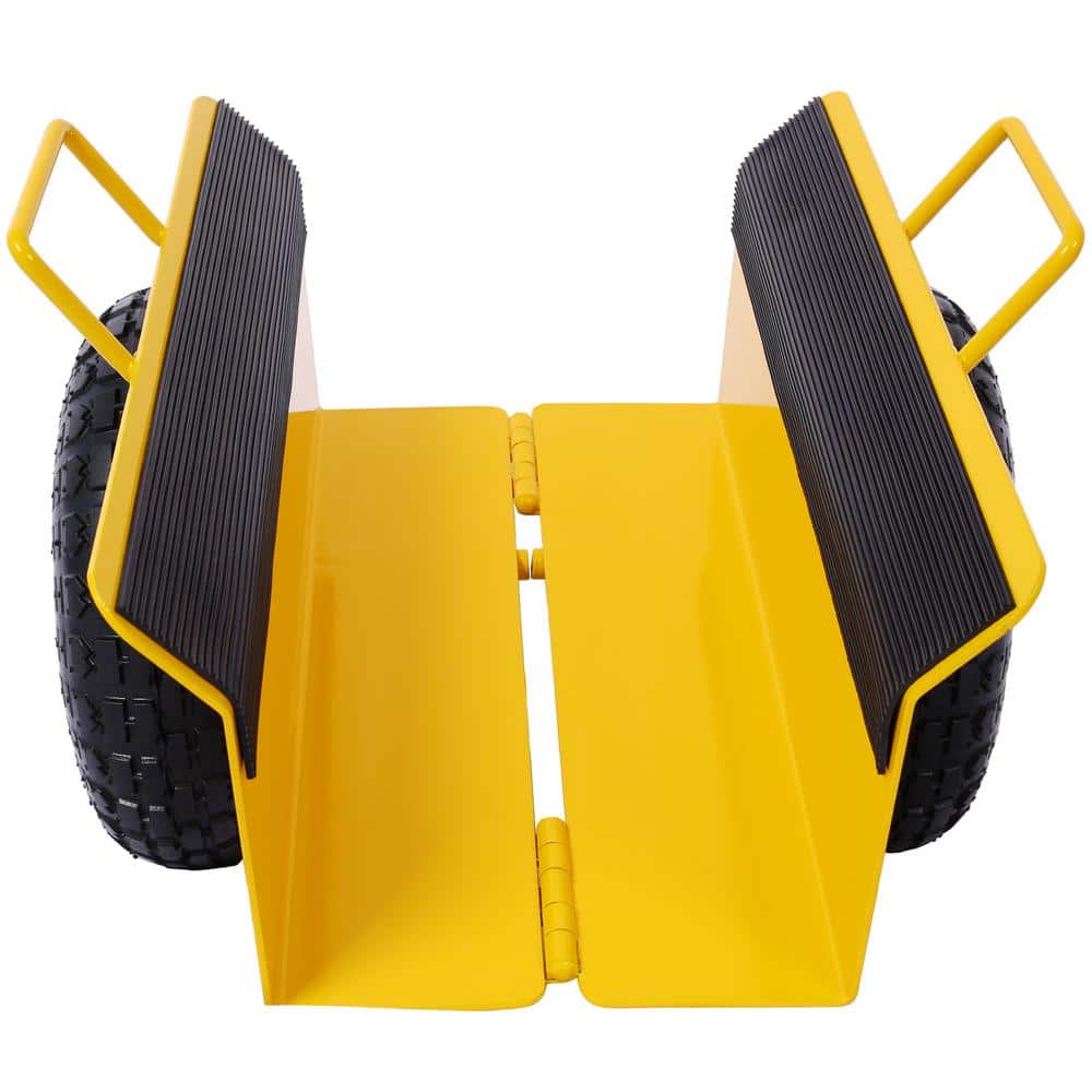 Heavy Duty Yellow Steel Drywall Cart with Pneumatic Tires