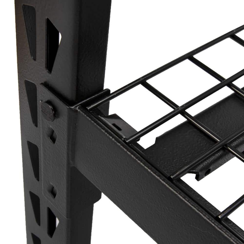 Black 4-Foot 3-Shelf Industrial Steel Wire Storage Rack